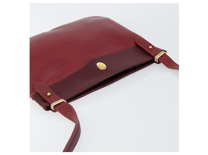 Cartier Borsa a spalla Must Line in pelle Bordeaux oro Auth BA7016 D'oro Bordò - vista 6