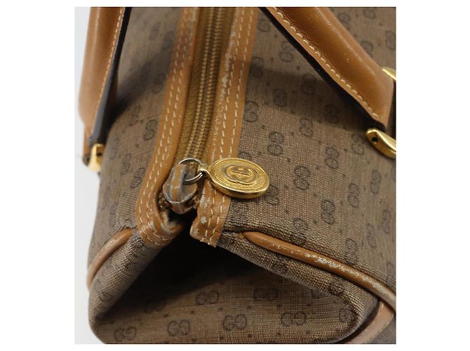Gucci Borsa a mano Micro GG Supreme in PVC beige e oro 000 39 0158 Auth th6321 D'oro - vista 10