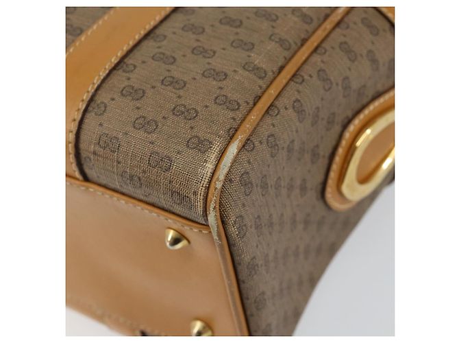 Gucci Borsa a mano Micro GG Supreme in PVC beige e oro 000 39 0158 Auth th6321 D'oro - vista 16