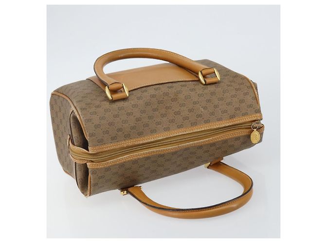 Gucci Borsa a mano Micro GG Supreme in PVC beige e oro 000 39 0158 Auth th6321 D'oro - vista 6