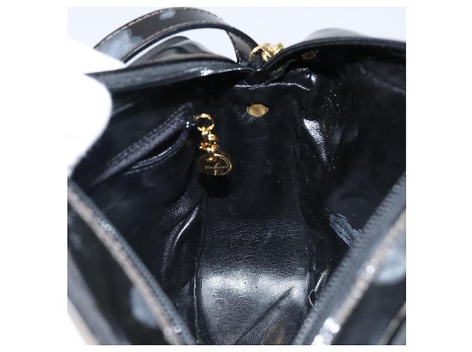 Borsa a Spalla Salvatore Ferragamo Vala Smalto Nero Oro Auth 143264 D'oro - vista 19