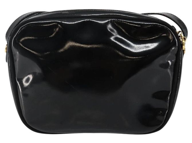 Borsa a Spalla Salvatore Ferragamo Vala Smalto Nero Oro Auth 143264 D'oro - vista 2