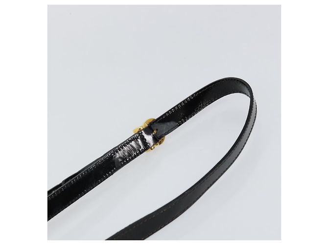 Borsa a Spalla Salvatore Ferragamo Vala Smalto Nero Oro Auth 143264 D'oro - vista 8