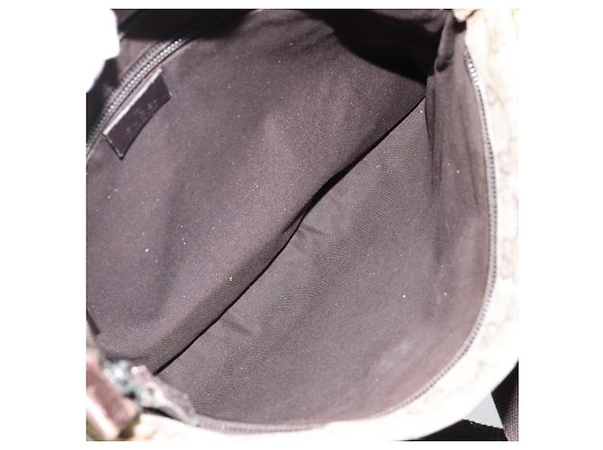 Bolsa de Ombro GG Supreme PVC Bege Prata da GUCCI 141626 Auth BA6168 - vista 11
