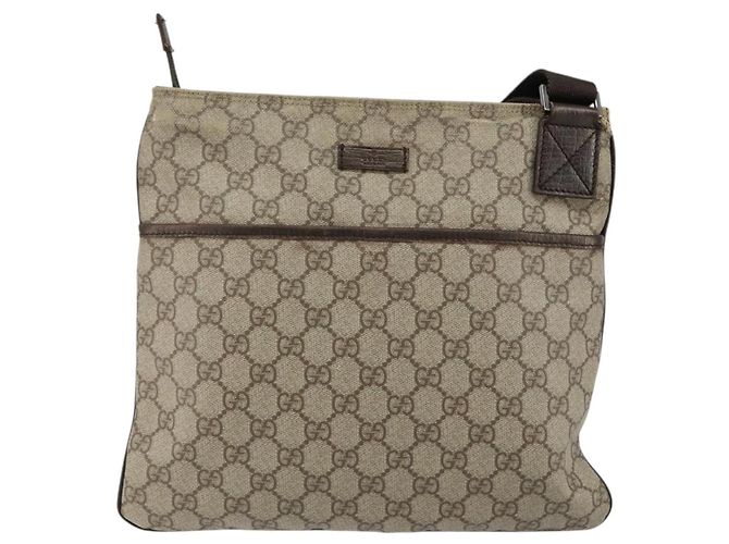Bolsa de Ombro GG Supreme PVC Bege Prata da GUCCI 141626 Auth BA6168 - vista 13