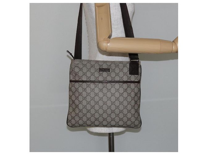 Bolsa de Ombro GG Supreme PVC Bege Prata da GUCCI 141626 Auth BA6168 - vista 25