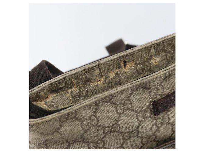 Bolsa de Ombro GG Supreme PVC Bege Prata da GUCCI 141626 Auth BA6168 - vista 9