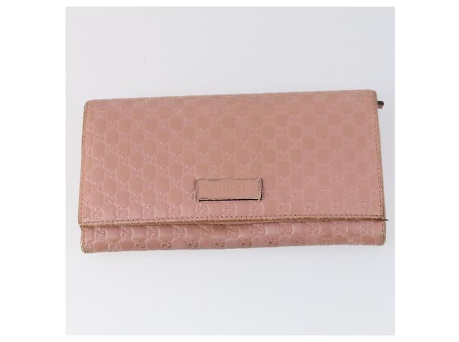 GUCCI Micro GG Canvas GG Canvas Geldbörse Leder 4Set Rosa Schwarz Auth 140007 Pink - Ansicht 10