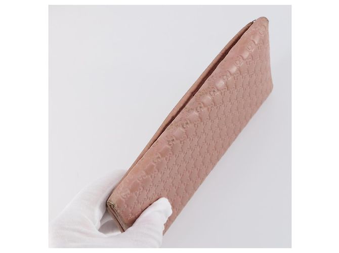 GUCCI Micro GG Canvas GG Canvas Geldbörse Leder 4Set Rosa Schwarz Auth 140007 Pink - Ansicht 14