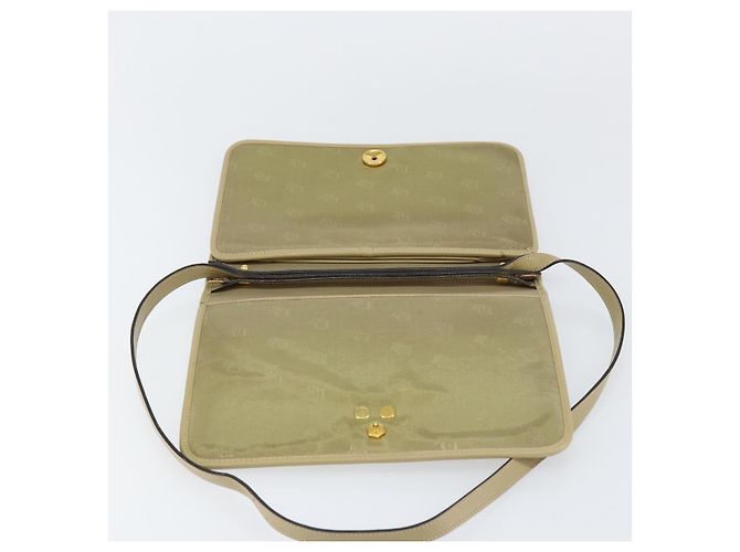 Borsa a Spalla Christian Dior in Pelle Beige Oro Auth BA7996 D'oro - vista 10