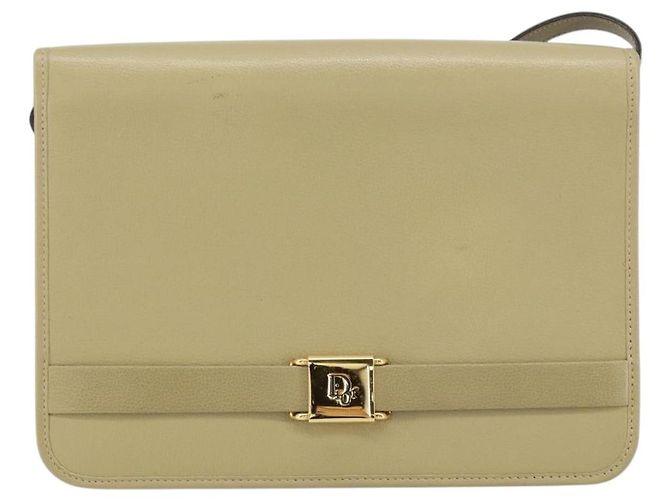 Borsa a Spalla Christian Dior in Pelle Beige Oro Auth BA7996 D'oro - vista 13
