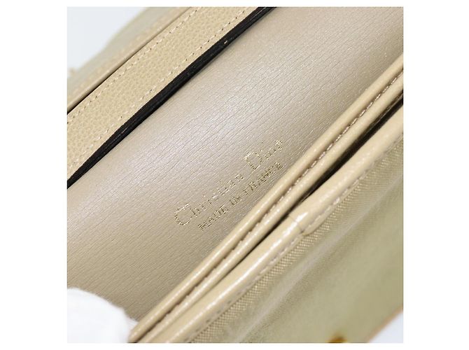Borsa a Spalla Christian Dior in Pelle Beige Oro Auth BA7996 D'oro - vista 18