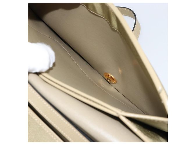Borsa a Spalla Christian Dior in Pelle Beige Oro Auth BA7996 D'oro - vista 21