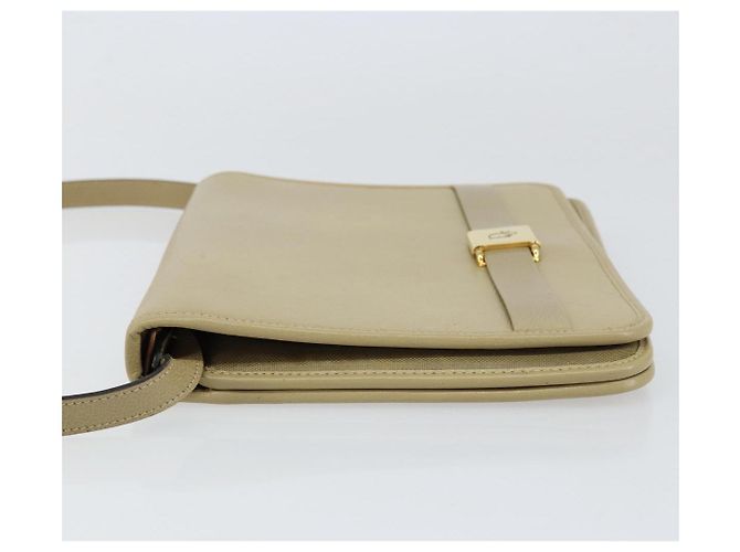 Borsa a Spalla Christian Dior in Pelle Beige Oro Auth BA7996 D'oro - vista 4