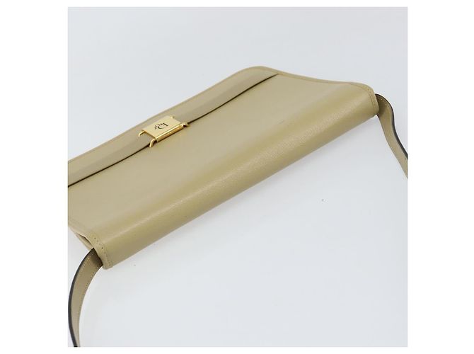 Borsa a Spalla Christian Dior in Pelle Beige Oro Auth BA7996 D'oro - vista 6