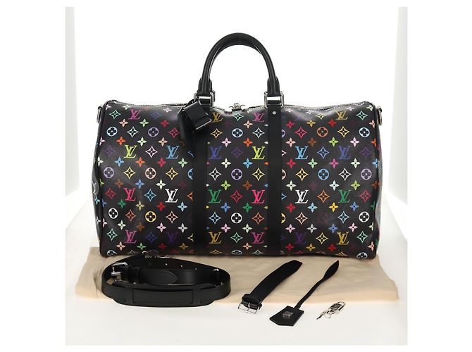 LOUIS VUITTON Multicolor LVxTM Keepall Bandoulière 50 Tasche M13745 Auth 147914SM Schwarz - Ansicht 12