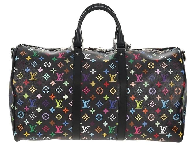 LOUIS VUITTON Multicolor LVxTM Keepall Bandoulière 50 Tasche M13745 Auth 147914SM Schwarz - Ansicht 2