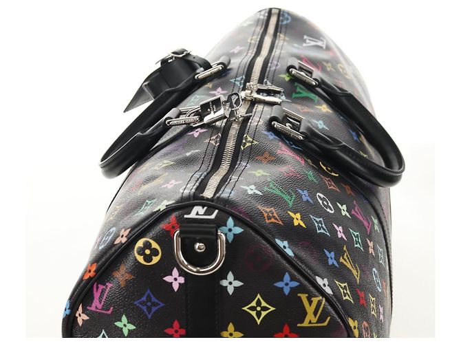 LOUIS VUITTON Multicolor LVxTM Keepall Bandoulière 50 Tasche M13745 Auth 147914SM Schwarz - Ansicht 6