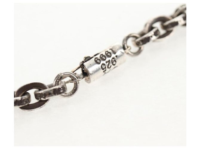 Colar de corrente de papel Chrome Hearts Ag925 18 polegadas Prata Auth 142426M - vista 10