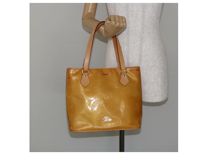 LOUIS VUITTON Borsa a Mano Monogram Vernis Houston Beige M91004 LV Auth BA6988 - vista 24
