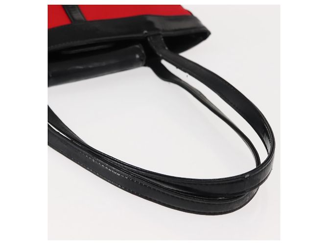 SAINT LAURENT Tote Bag aus emailliertem Nylon Rot Silber Auth BA7096 - Ansicht 7
