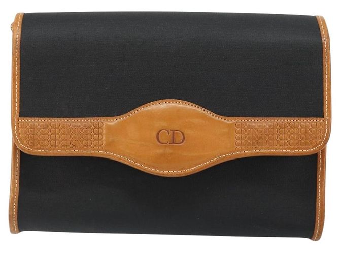 Borsa a Spalla Christian Dior in Pelle Nera e Oro Auth BA7084 Nero D'oro - vista 2