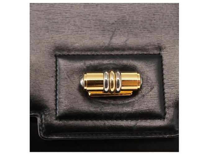 Bolso de Hombro de Cuero Negro y Dorado GUCCI 004 33 0241 Auth BA7133 - vista 14