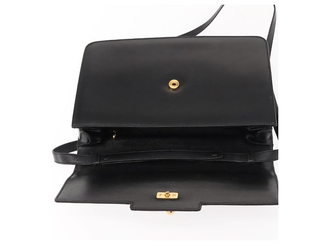 Bolso de Hombro de Cuero Negro y Dorado GUCCI 004 33 0241 Auth BA7133 - vista 15