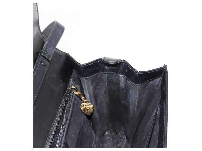 Bolso de Hombro de Cuero Negro y Dorado GUCCI 004 33 0241 Auth BA7133 - vista 18