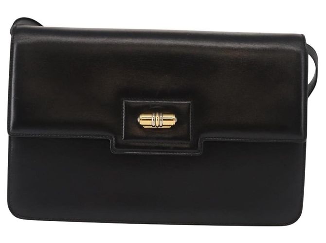 Bolso de Hombro de Cuero Negro y Dorado GUCCI 004 33 0241 Auth BA7133 - vista 2
