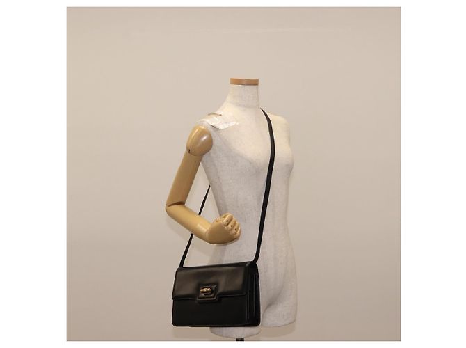 Bolso de Hombro de Cuero Negro y Dorado GUCCI 004 33 0241 Auth BA7133 - vista 22