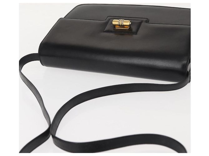 Bolso de Hombro de Cuero Negro y Dorado GUCCI 004 33 0241 Auth BA7133 - vista 6