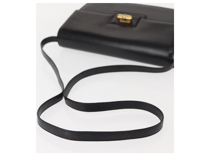 Bolso de Hombro de Cuero Negro y Dorado GUCCI 004 33 0241 Auth BA7133 - vista 7