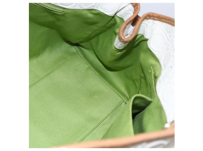 Borsa a mano Gancini in pelle avorio e oro Auth 147963 di Salvatore Ferragamo D'oro Crudo - vista 16