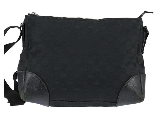 Borsa a Spalla GG Canvas Gucci Nera Argento 114273 Auth 147943 Nero - vista 3