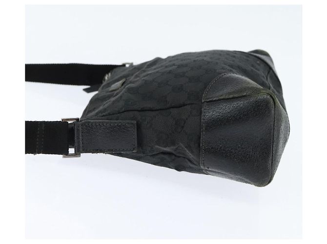 Borsa a Spalla GG Canvas Gucci Nera Argento 114273 Auth 147943 Nero - vista 4