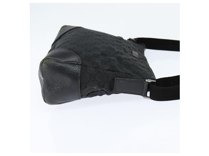 Borsa a Spalla GG Canvas Gucci Nera Argento 114273 Auth 147943 Nero - vista 5