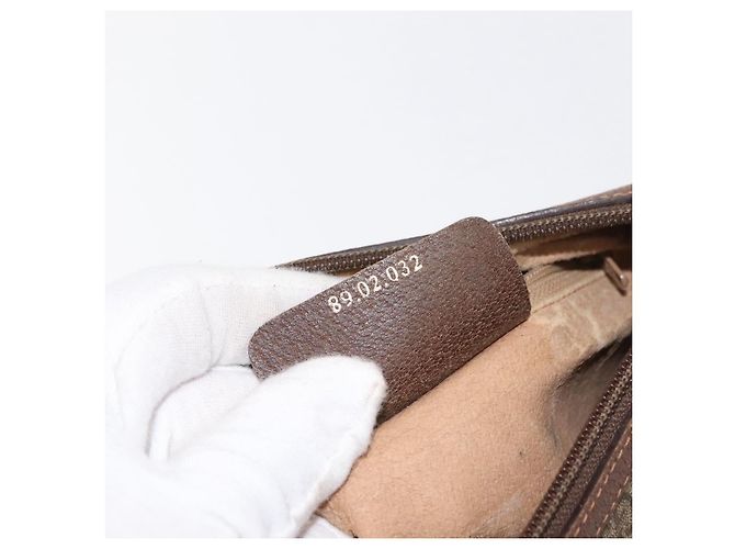 Borsa Sherry Line GG Supreme Web di GUCCI in PVC beige e oro 89 02 032 Auth 146615 D'oro - vista 21