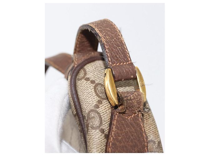 Borsa Sherry Line GG Supreme Web di GUCCI in PVC beige e oro 89 02 032 Auth 146615 D'oro - vista 22