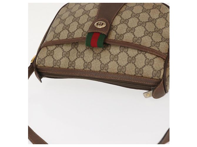 Borsa Sherry Line GG Supreme Web di GUCCI in PVC beige e oro 89 02 032 Auth 146615 D'oro - vista 6