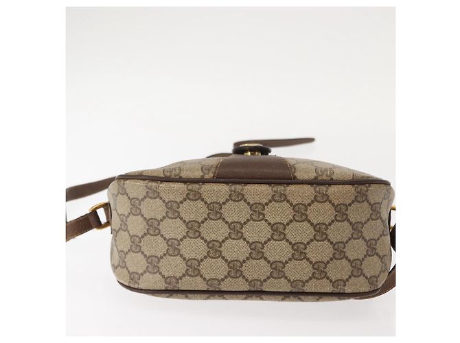 Borsa Sherry Line GG Supreme Web di GUCCI in PVC beige e oro 89 02 032 Auth 146615 D'oro - vista 9