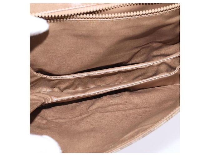 Céline Bolsa de Ombro em Lona Macadam CELINE PVC Bege Ouro Auth 146716 Dourado - vista 17