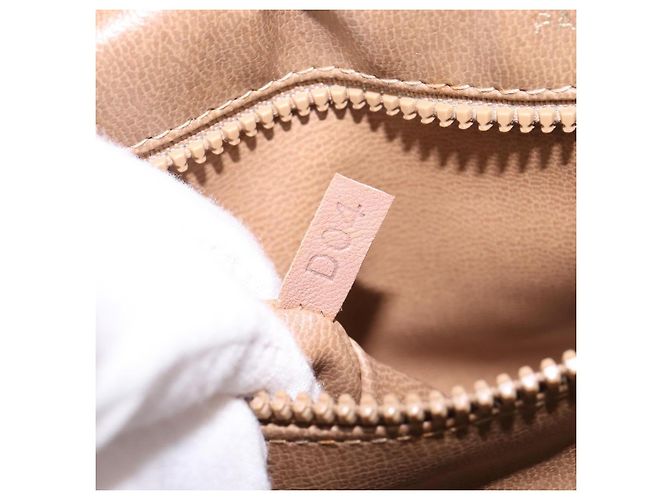Céline Bolsa de Ombro em Lona Macadam CELINE PVC Bege Ouro Auth 146716 Dourado - vista 21