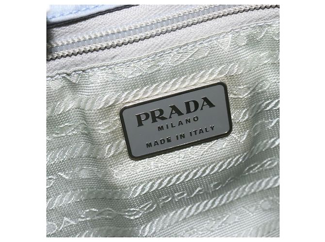 PRADA Tote Bag aus Nylon hellblau silber authentisch 147999 - Ansicht 14