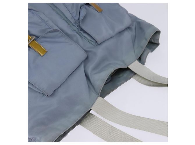 PRADA Tote Bag aus Nylon hellblau silber authentisch 147999 - Ansicht 6