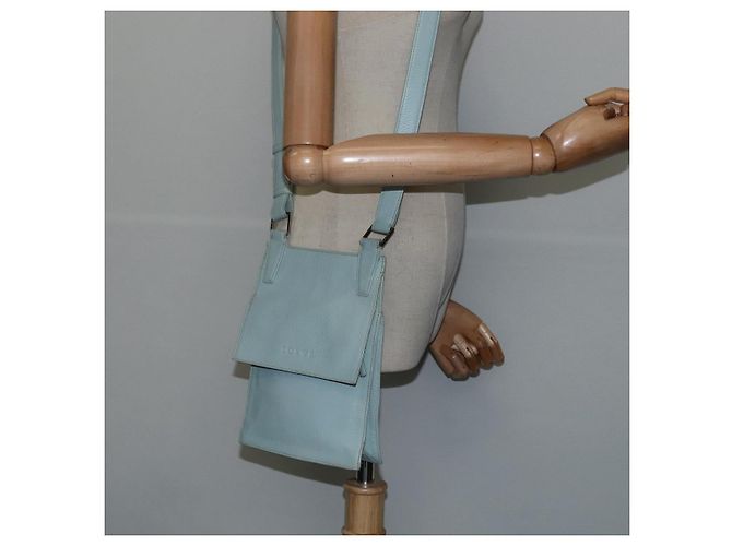 Borsa a Spalla LOEWE in Pelle Azzurra Chiara Auth 147733 Blu chiaro - vista 21