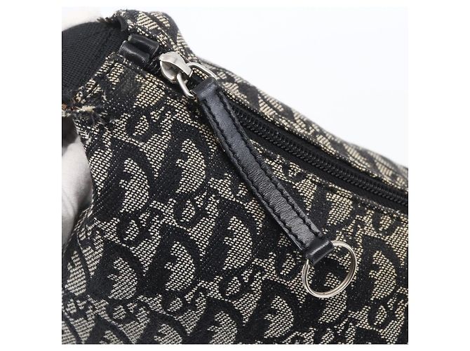 Borsa a Spalla in Tela Trotter Christian Dior Nera Argento Auth bs30270 Nero - vista 14