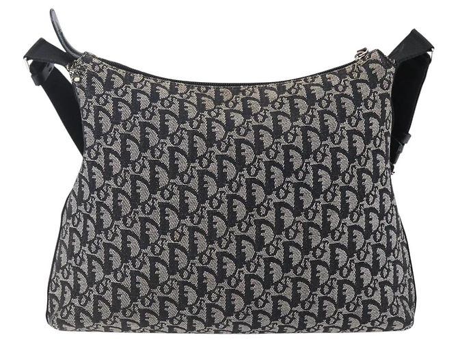 Borsa a Spalla in Tela Trotter Christian Dior Nera Argento Auth bs30270 Nero - vista 2