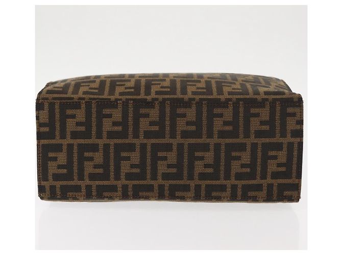 FENDI Borsa Tote Mamma Baguette in Tela Zucca Nera Argento Marrone Auth 145493 Nero - vista 5