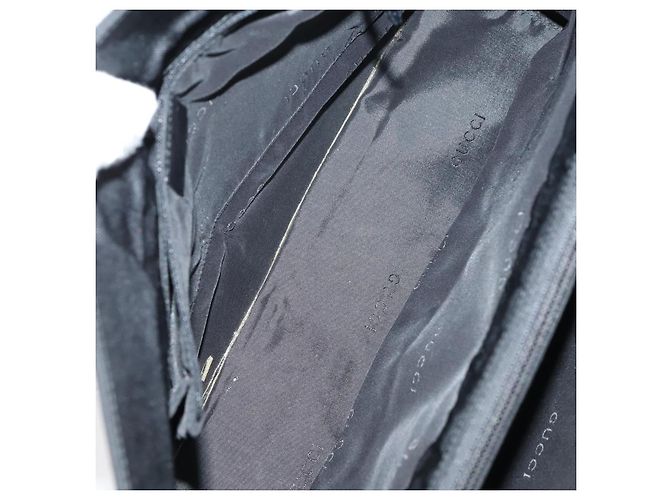 Borsa a Spalla GUCCI in Nylon Pelle Smaltata 5Set Nero Marrone Kaki Auth bs29701 Cachi - vista 12